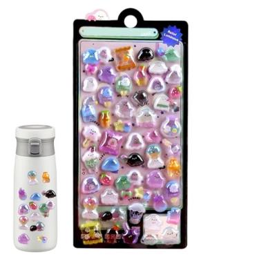 Imagem de Autocolantes 3D - Adesivos 3D Fofos Luminosos Infantis | Adesivos de Animais para Scrapbook,Para Cadernos Estojos Copos de Água Escola Sala de Aula Recompensa Festa Aniversário