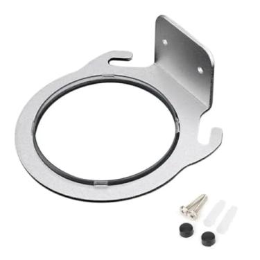 Imagem de Suporte de metal para secador de cabelo montado na parede para casa de banho suporte de alisador de cabelo de metal suporte de secador de cabelo prático multifuncional suporte de armazenamento para