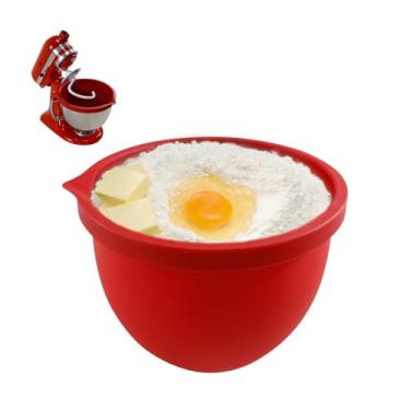 Imagem de Forro de silicone para KitchenAid 5 Qt Tilt-Head Stand Mixer, inodoro, mais espesso, resistente ao frio/calor e antiaderente, fácil de limpar, cabe tigela de mistura de 5 litros com tampa