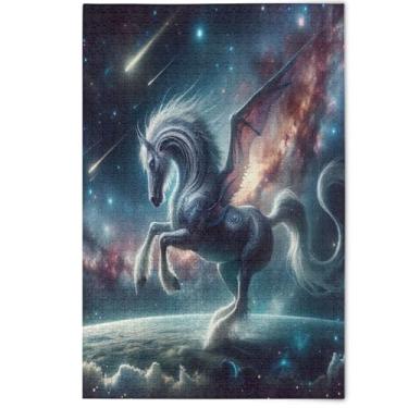 Imagem de Drangon Horse Aesthetic Jigsaw Puzzles 1000 Pieces Adults Scenery Animal Artwork Winter Scene Puzzles White Elephant Party Gifts, 1000 Pieces, 29.5" x 19.7"