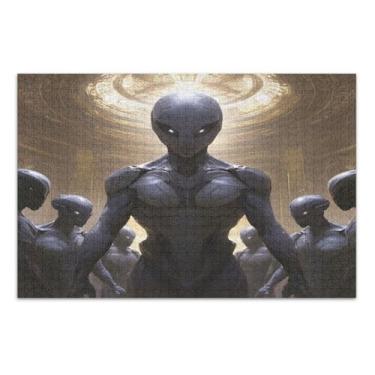 Imagem de Quebra-cabeças adultos Gray Aliens com letras nas costas 500 peças para adultos