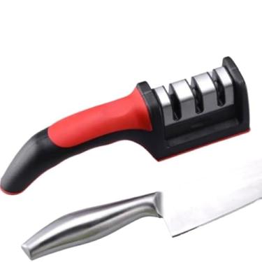 Imagem de Amolador Afiador De Facas Em Aço Inox Com 3 Afiadores Amolador De Facas Profissional (3)