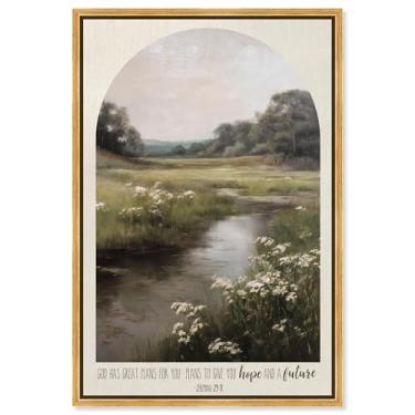 Imagem de God Has Great Plans Nature Canvas Print Jesus Wall Art por Art Remedy, moldura dourada, 50 x 76 cm