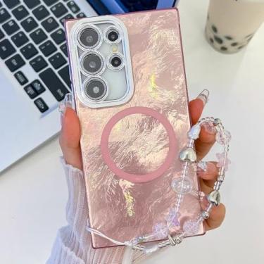 Imagem de Capa magnética com cordão de mão para Samsung S25 Ultra com ondulações d'água para Samsung A55 A56 A54 A35 A36 S24 Ultra S24 FE S23 Capa, A5, para Samsung S24 Ultra