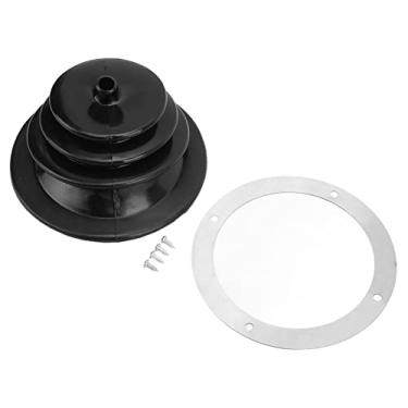 Imagem de Generic Kit de Placa de Inicialização para Alavanca de Freio de Mão de Borracha Preta à Prova de Poeira Universal para Entusiastas de Carros Gaiter de Câmbio Redondo de 5,25" para Vários Modelos