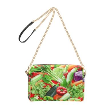 Imagem de Joitme Bolsa tiracolo feminina bolsa para celular bolsa de ombro verde colorida de couro PU alça de corrente