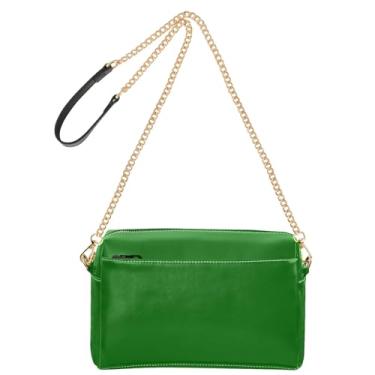 Imagem de Joitme Bolsa tiracolo feminina Viridian verde floresta bolsa para celular alça de corrente couro PU bolsa de ombro