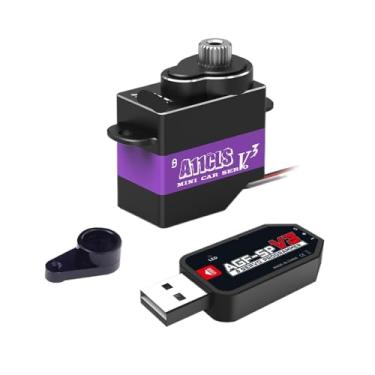 Imagem de A11CLS V3 Racing Drift Kit Gyro Programmable Servo Overdrive 1.4KG Servo for 1/28 1/24 1/18 RC(JST Programmer Horn)