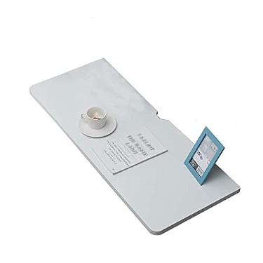 Imagem de Mesa de parede montada na parede mesa dobrável mesa flutuante mesa de trabalho economia de espaço para móveis de quarto de escritório em casa (cor: branco, tamanho: 60 x 30 cm) (branco 80 x 50 cm