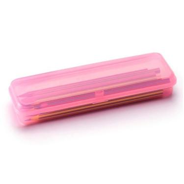 Imagem de Estojo organizador rosa para lapis, maquiagem, higiene bucal - Maxcril