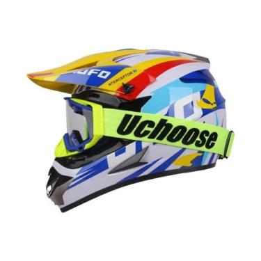 Imagem de Capacete De Motocicleta Feminino Adulto Certificado DOT Kask Cross Dow
