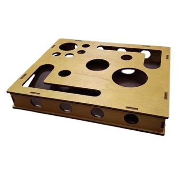 Imagem de Gralara Brinquedo interativo para gatos: caixa de lixa de unhas, labirinto e arranhador. Ideal para brincar sozinho em ambientes internos.