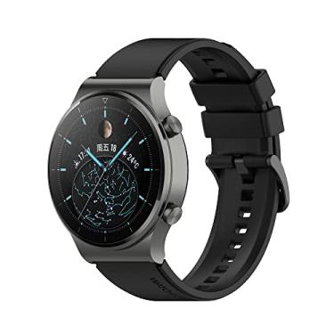 Imagem de TIOYW Pulseira de relógio inteligente de 22 mm para Huawei GT 2 Pro pulseiras de pulso de silicone para Xiaomi GTR 47mm GTR2 2e pulseira (cor: preto, tamanho: para Huawei GT 2 Pro)