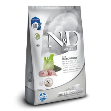 Imagem de N&D White para Cães Filhotes de Raças Mini e Pequenas Sabor Merluza, Spirulina e Erva Doce 1,5Kg