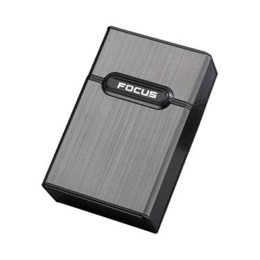 Imagem de Estojo De Cigarros Metálico À Prova d'Água, Portátil, Com Tampa Flip, 