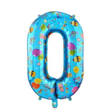 Imagem de Balão Número Azul 81,28cm, Grande Balão Filme Alumínio com Estampas Coloridas Desenhos Animados Decorações Festa Aniversário para Crianças Chá de Bebê Casamento Celebração Decoração (0)