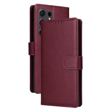 Imagem de LTLMYDAM Capa carteira para Samsung Galaxy S26 Ultra/S26 Plus/S26, capa de couro à prova de impressões digitais para cartões, capa flip com fecho magnético, marrom, S26 Ultra