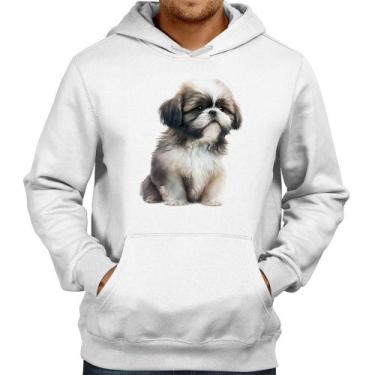 Imagem de Moletom Cachorro Shih Tzu Filhote - Foca na Moda, Branco, G
