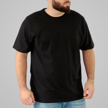 Imagem de Camiseta Plus Size Masculina Lisa Basica 100 Algodão G1 G2 - Luau Bras