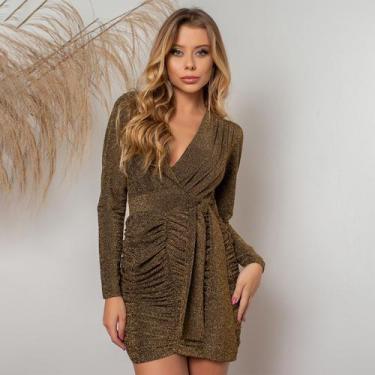 Imagem de Vestido susie curto lurex feminino - Susie Modas, Dourado, M, 10 unida