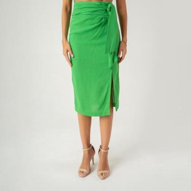 Imagem de Saia susie midi com laço feminina - Susie Modas, Verde, M, 10 unidades