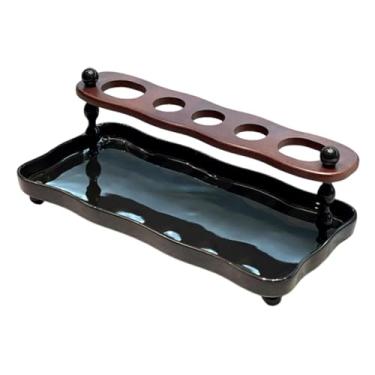 Imagem de Generic Organizador de escova de dentes e pasta de dente versátil para de banheiro, cozinha e dormitórios, Bandeja Preta