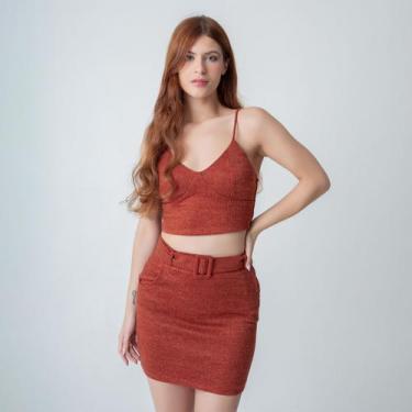 Imagem de Conjunto susie texturizado feminino - Susie Modas, Laranja, M, 10 unid