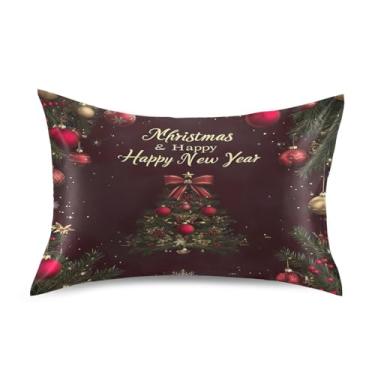 Imagem de Blueangle Fronha de cetim com laço de fita dourada para cabelo e pele, fronha de seda, tamanho padrão (51 x 66 cm) - fronhas de cetim com fecho de envelope (322)