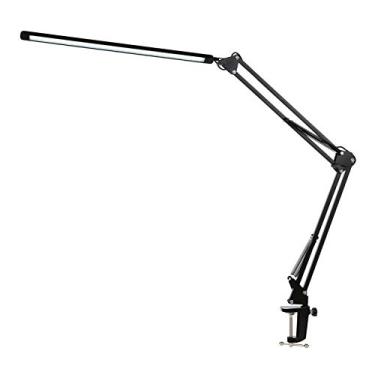 Imagem de Lâmpada de Escritório LED com Clamp Luz Leitura Dimmable para Cuidado os Olhos 3 Modos Cor 10 Níveis Brilho Braço Articulado Estudo e