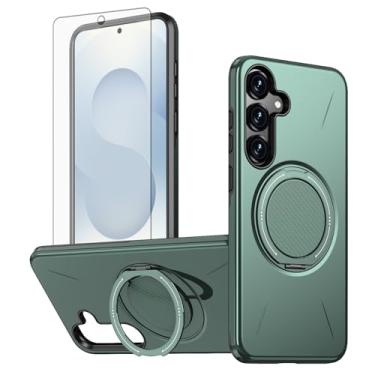 Imagem de Asuwish Capa de celular para Samsung Galaxy S25 FE 5G capa magnética com protetor de tela de vidro temperado e suporte híbrido à prova de choque anel rígido suporte rígido S 25 EF S25FE 25S 25FE