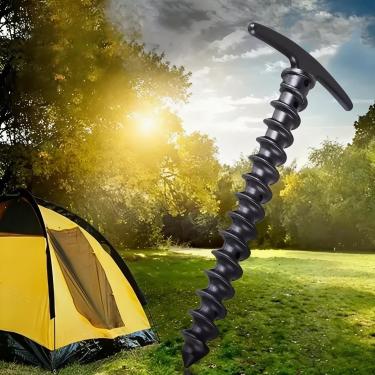 Imagem de Estacas de barraca em espiral, pacote com 10, âncoras de aterramento resistentes para barraca de acampamento lona de dossel ao ar livre