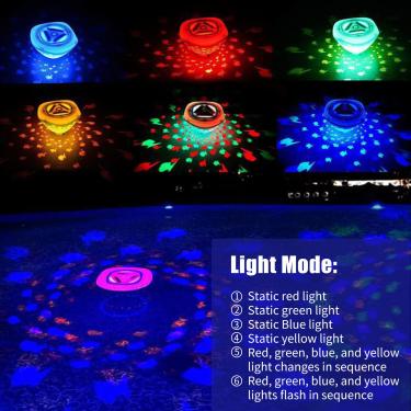 Imagem de Ainoli Fish Padrão Luzes flutuantes para piscina 4 cores que mudam à prova d'água Luzes para lago Luzes subaquáticas para piscina Banheira de hidromassagem para festa Aquário