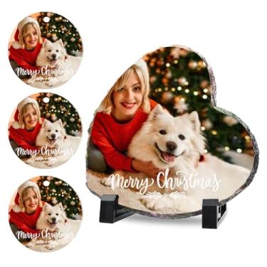 Imagem de Oirquent Placa de ardósia personalizada para presentes de Dia das Mães – Moldura em forma de coração Quepitty, presente de Natal personalizado para avó e família