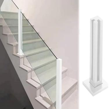 Imagem de Poste de corrimão de aço inoxidável de altura personalizada para escadas internas - Coluna de balaustrada moderna de 100 cm/49 polegadas para vilas, lofts e hotéis - solução de escada elegante