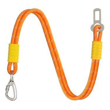 Imagem de Pawaboo Coleira para carro de cachorro, cordão refletivo de retenção para cães, cinto de segurança para animais de estimação com cordas redondas duplas para aumentar a força, correia de segurança para