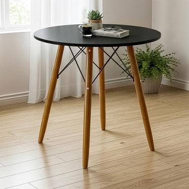 Imagem de Mesa Eiffel Preta Redonda 70cm Sala D Jantar Pés Palito Wood