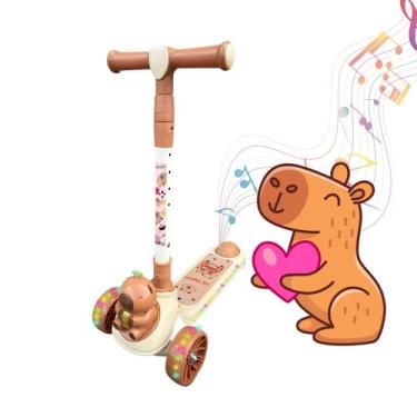 Imagem de Patinete Infantil Capivara Dobrável 3 Rodas com LED e Música - Elite
