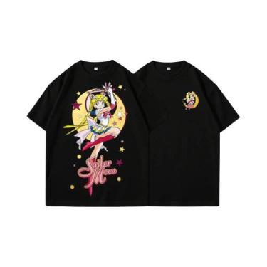 Imagem de Camiseta Unissex Com Estampa De Sailor Moon Moda De Verão Manga Curta 