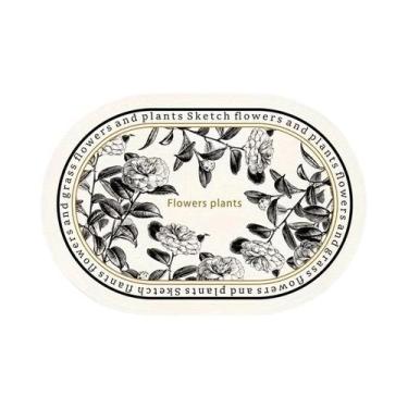 Imagem de Sousplat Elíptico De Couro PU Floral Impermeável Resistente Ao Calor A