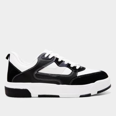 Imagem de Tênis Vizzano Casual Feminino, Branco, Preto, 36