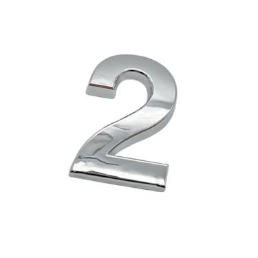 Imagem de NumRealm Número da casa, números de caixa de correio de porta, endereço 3D à prova d'água casa apartamento hotel autoadesivo sinalização, prata - 2