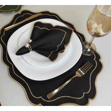 Imagem de Kit Jogo Americano Realeza Mesa 6 Lugares Sousplat com Guardanapos Sup