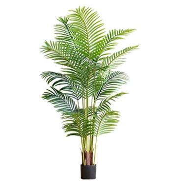 Imagem de SLGGPJBU Plantas falsas planta artificial palmeira artificial simulação planta verde interior grande planta verde sala de estar quarto vaso ornamento plantas artificiais interior exterior, 120 cm