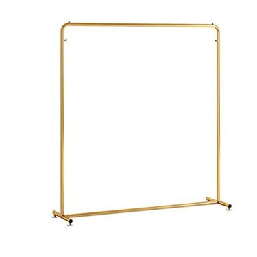 Imagem de SGeneE Trilho de roupas resistentes, rack de exibição de roupas de piso de polo único arte de ferro, cabide de quarto, rack de secagem de tubos industriais, dourado (150 × 40 × 150 cm)