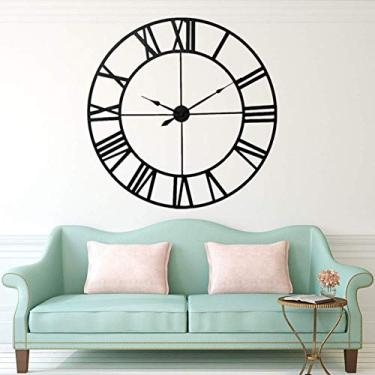 Imagem de U5GAAALPPQ9 Relógio de mesa relógios de parede 80 cm/31,5" algarismos romanos estilo retrô metal silencioso para casa, escritório, sala de estar, quarto, decoração relógios