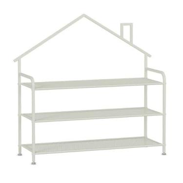 Imagem de HHHJQFAAT Sapateira moderna de metal, 3/4/5/7 camadas de armazenamento de prateleira de sapatos, organizador vertical para entrada, quarto, organizador de sapatos de vestiário (branco 75 * 27 * 90 cm