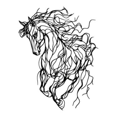 Imagem de Kuntesetty Escultura de Parede em Metal Representando Um Cavalo, Ideal para Uma Sala de Estar Moderna.