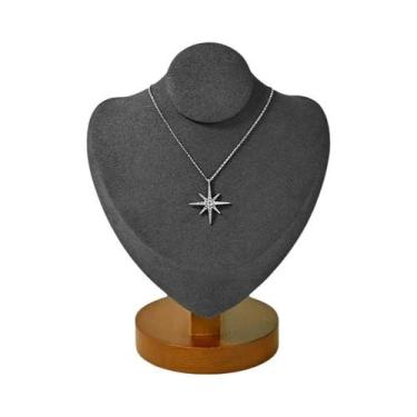 Imagem de Organizador De Joias De Madeira Cinza Para Anéis, Brincos, Pingentes, 