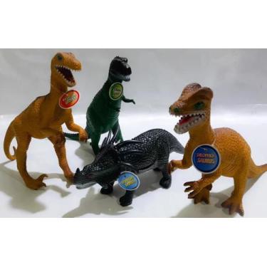 Imagem de Kit Coleção 4 Dinossauros De Borracha Jurrássicos!!! - DM TOYS