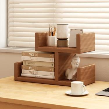 Imagem de Cabana de mesa, mesa para dormitório universitário, organizador de mesa de madeira, estante de mesa, estante de mesa de computador, prateleira de mesa, prateleira de bancada, prateleiras de escritório